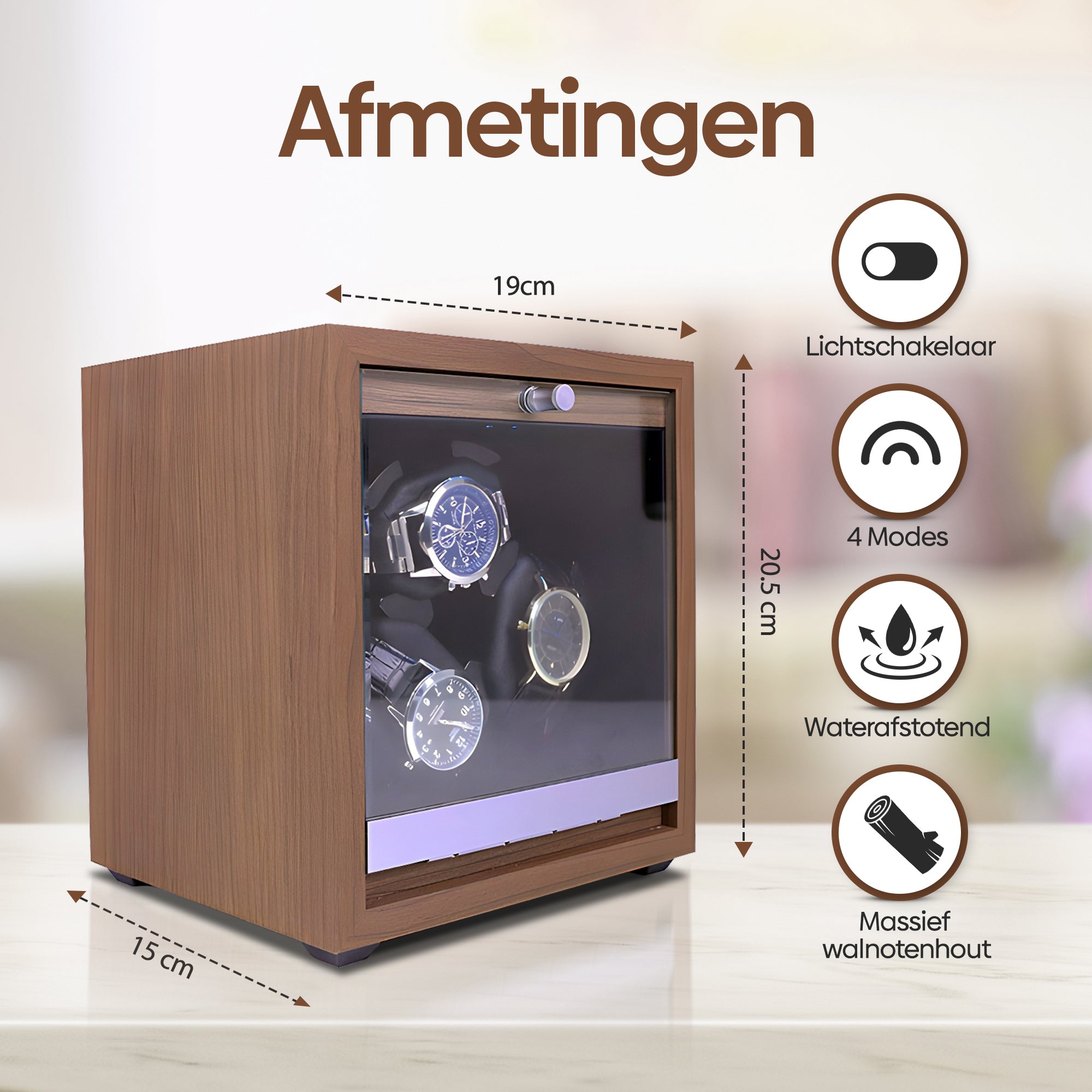 Olvy Time - Watchwinder Hout - Horloge Opwinder - Automatische Horloge Winder Horlogebox 9300000119859605 Olvy Time - Watchwinder Hout - Horloge Opwinder - Automatische Horloge Winder Horlogebox 9300000119859605